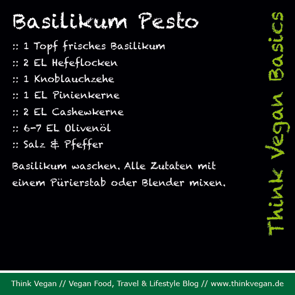 Think Vegan Basics Basilikum Pesto